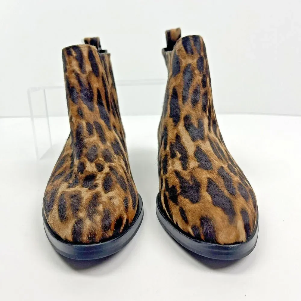 VINCE CAMUTO Cheetah‎ Print Boots Bootie Calf Hair Womens Size 6 Animal Print